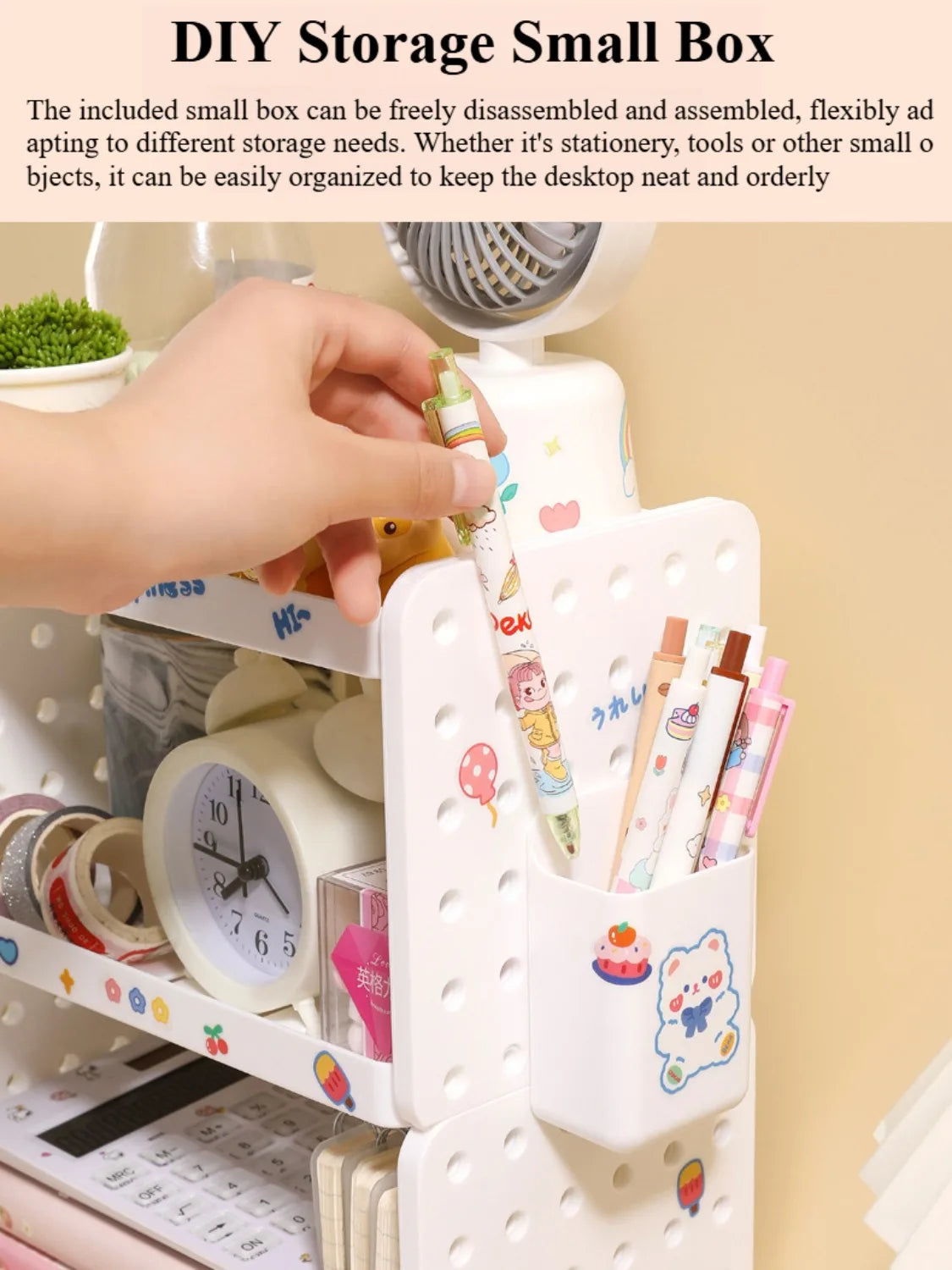 Multi-functional 3-tier Desktop Organizer, Desktop Shelf, Hole Board, Pen Holder Office Desk Organizer, Desk Desk Organizer Good Vibrations