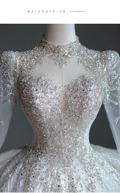 Short Long-Sleeved Socialite Wedding Dress
