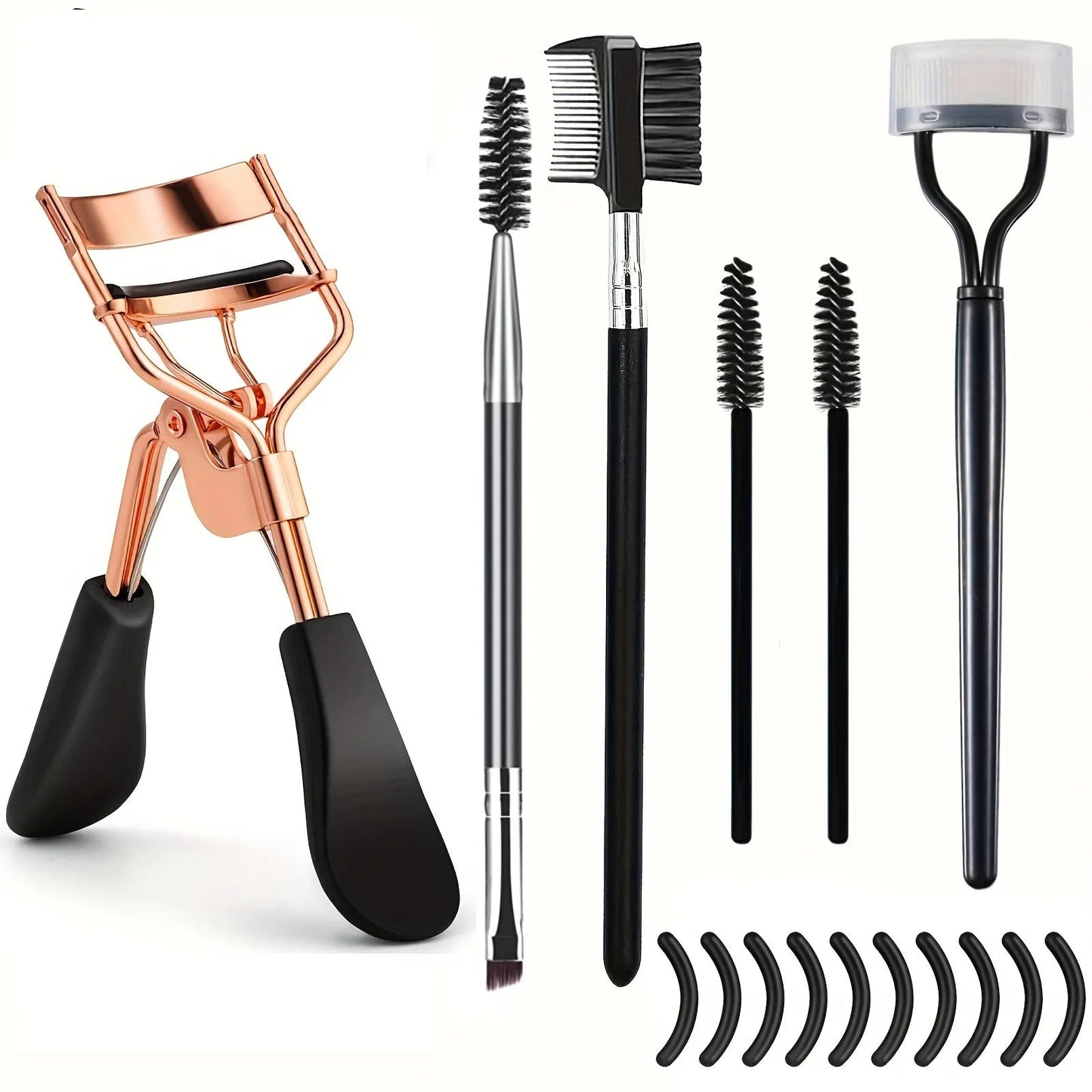 11/16PCS Eyelash Curler with 10pcs Replacement Pads Women Professional Eyelashes Curling Tweezers Clips Lasting Eye Makeup Tools Good Vibrations