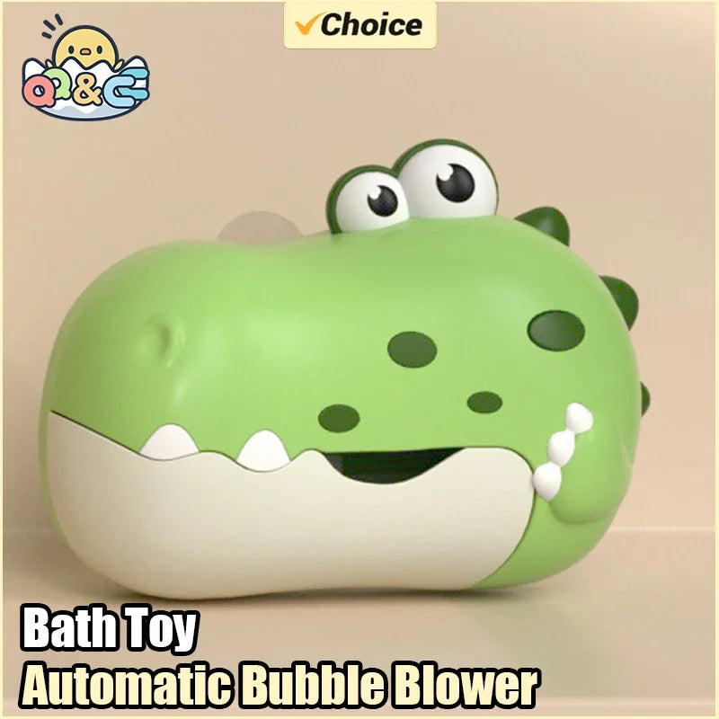 Bath Bubble Machine Music Automatic Bubble Blower Dinosaur Shape Electric With Suction Cup Children Bathing Companion For Kids Good Vibrations