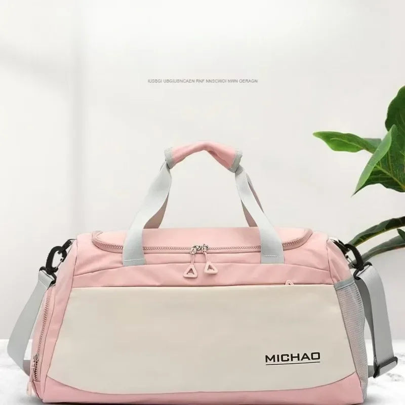 Multi Functional Sports Duffle Bag Large Capacity Gym Yoga Travel Bag  for Fitness Workout Weekend Trips Good Vibrations