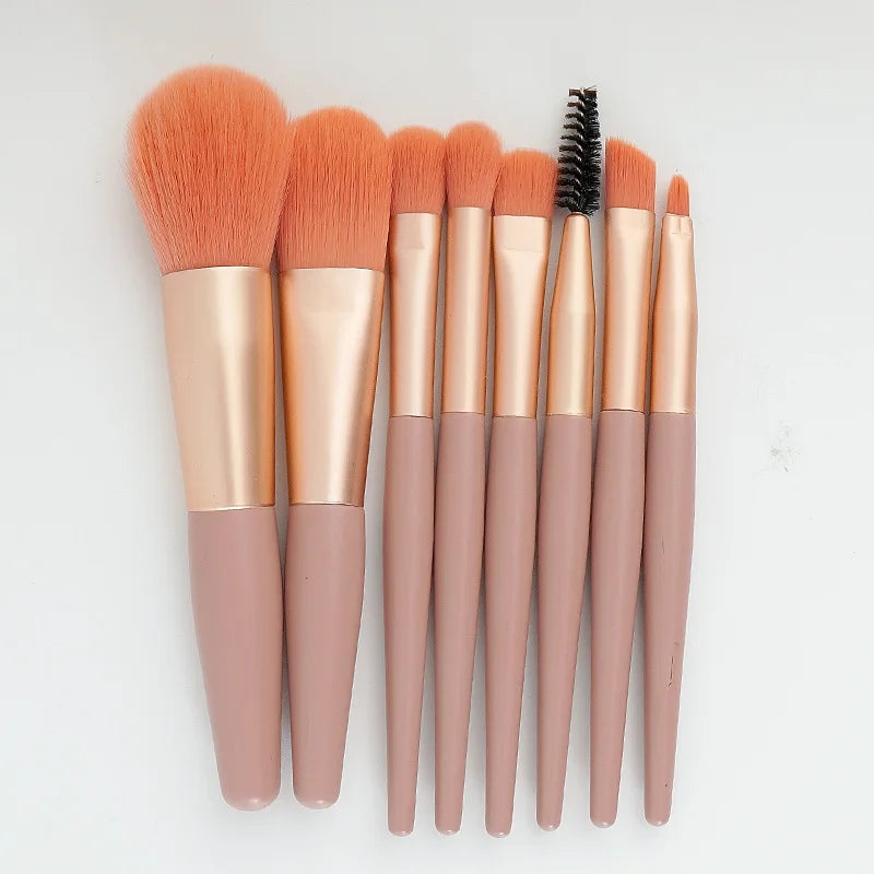 Mini Brush 8-Piece Makeup Bag Portable concealer powder brush set soft fur make-up tool Good Vibrations