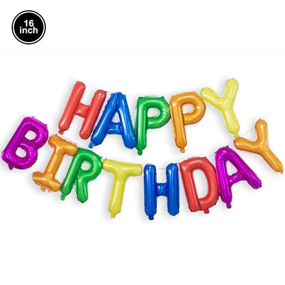 Happy Birthday Balloons Blue Golden Red Pink Black Foil Balloons Boys Girls Birthday Party Decoration Supplies Hanging Decor Good Vibrations