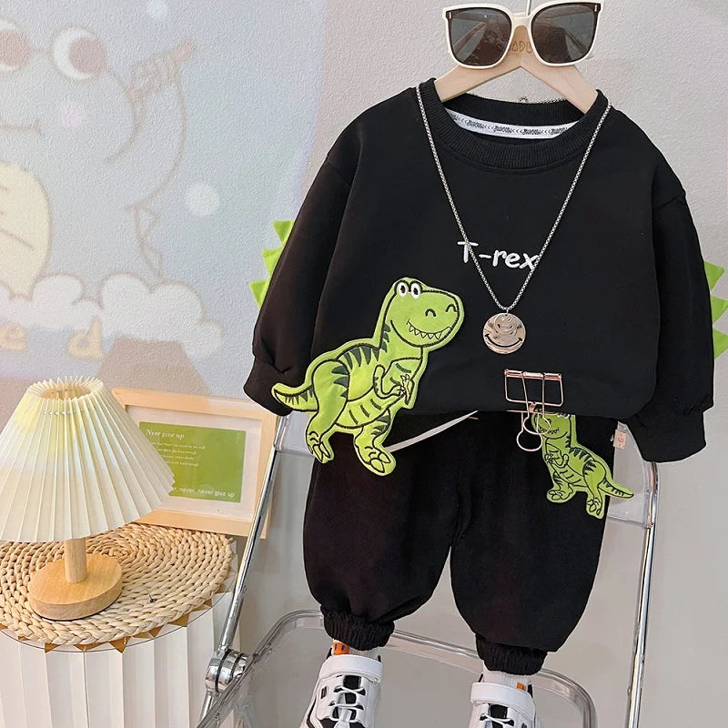Baby Clothes 2025 New Children's Little Bear Long Sleeve Set Boys and Girls' Letter Sweater Pants Two Piece Set Simple Sportswea Good Vibrations