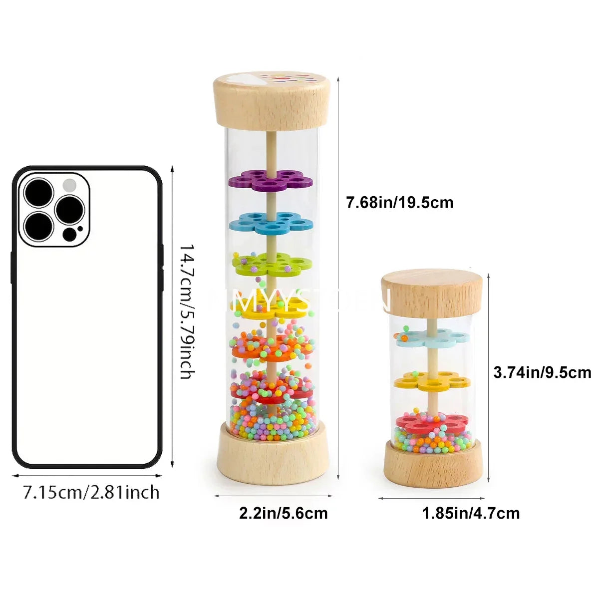 Baby Wooden Rain Sound Pipe Simulation Rain Sound Wooden Toy Gift Hourglass Fun Music Shaker Early Education Enlightenment Toy Good Vibrations