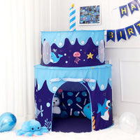 Cake Design Kids Play Tent Princess Castle Indoor Playhouse Foldable Portable Durable Fabric for Birthday Gifts Good Vibrations