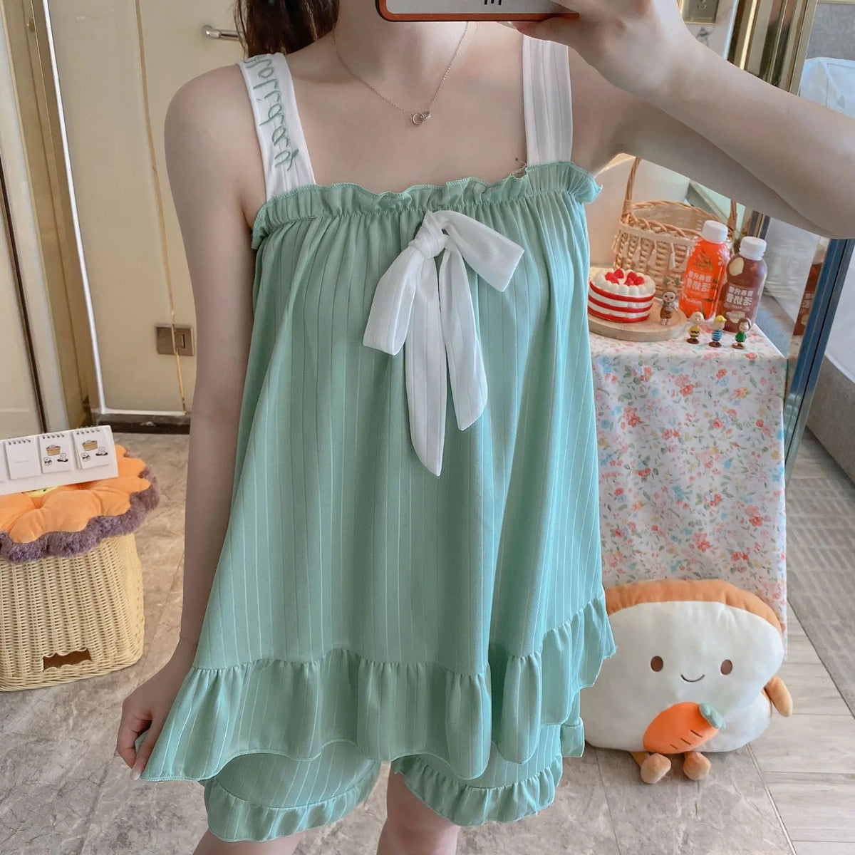 Two-piece Ladies Set Home Suit for Women Pjs Woman Set Pajamas for Lady Sleepwear Women's Summer Suit With Shorts Pajama Sets Good Vibrations