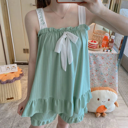 Two-piece Ladies Set Home Suit for Women Pjs Woman Set Pajamas for Lady Sleepwear Women's Summer Suit With Shorts Pajama Sets Good Vibrations