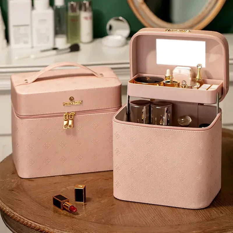 2025 New Fashion Professional Makeup Bag Women Cosmetic Case Female Korean Make Up Storage Organizer Box Fashion Large Good Vibrations