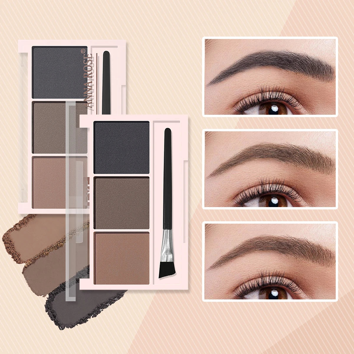 Three-color eyebrow powder shadow three-dimensional eyebrow shape waterproof and sweat-proof natural long-lasting eyebrow powder Good Vibrations