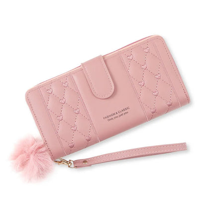 Women Long Wallet Pu Leather Card Holder Large Capacity Hasp Zipper Coin Purse Multi Card Organizer Cell Phone Wristlet Handbag Good Vibrations
