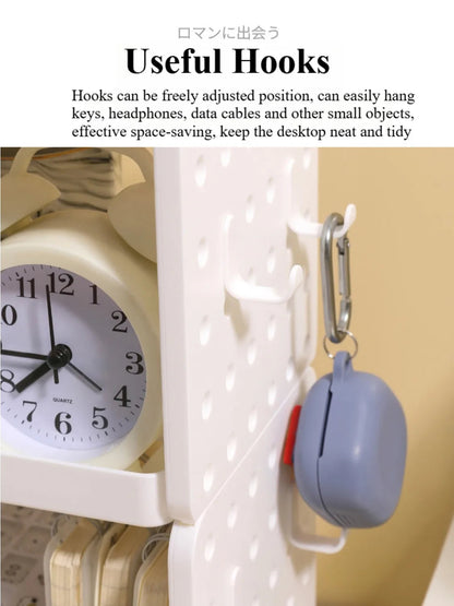 Multi-functional 3-tier Desktop Organizer, Desktop Shelf, Hole Board, Pen Holder Office Desk Organizer, Desk Desk Organizer Good Vibrations