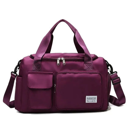 Travel Bag Large Capacity Weekender Carry On Duffle Bags with Shoe Compartment Sports Fitness Bags for Women Shoulder Bag Good Vibrations
