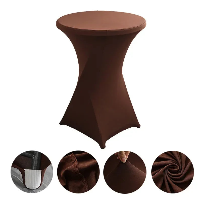 Wedding Birthday Party Decoration Cocktail Spandex Table Covers Round Cloth High Bar Banquet Hotel  Show Solid Colour Good Vibrations