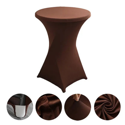 Wedding Birthday Party Decoration Cocktail Spandex Table Covers Round Cloth High Bar Banquet Hotel  Show Solid Colour Good Vibrations