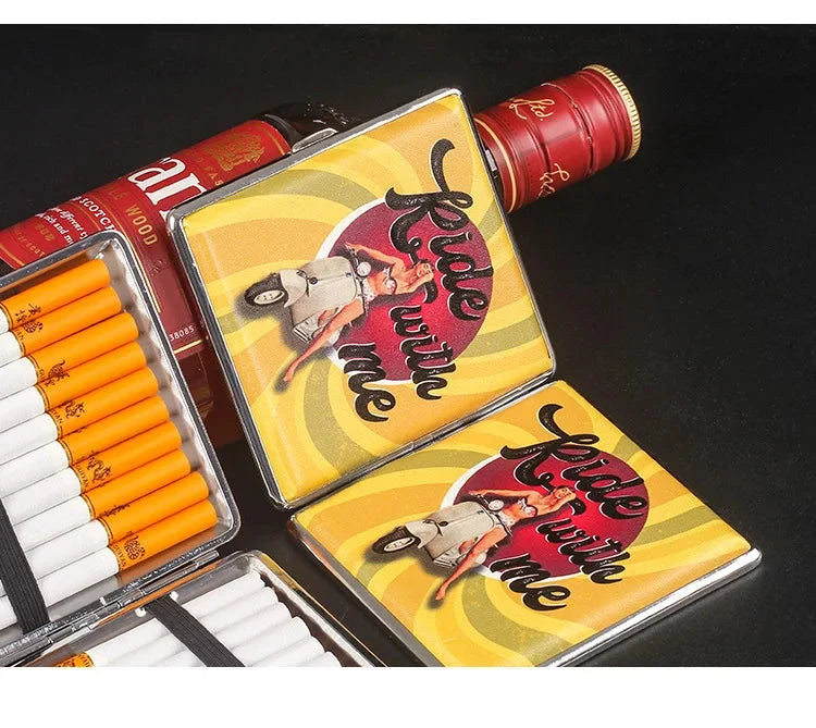 Fashion Cigarette Case 20 Pack Portable Leather Cigarette Holder Creative Personality Coarse Cigarette Storage Box Good Vibrations Adult Super Store