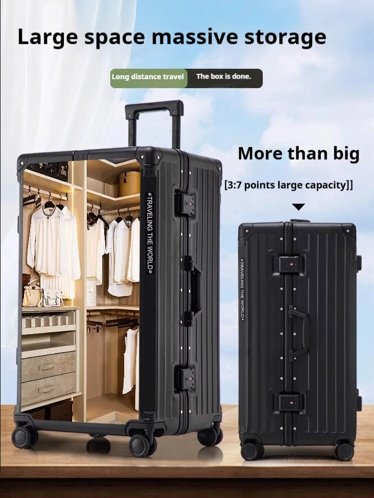 Hard Shell Carry-On Suitcase Rolling Travel Luggage with Spinner Wheels 20 24 26 28 30 Inch Large Capacity Durable Luggage Good Vibrations