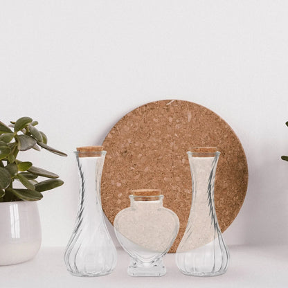 3 Pcs Wedding Sand Ceremony Bottle Set Glass Jars Storage Containers Transparent Landscape Bottles Wishing Jars Mini Bottles Good Vibrations