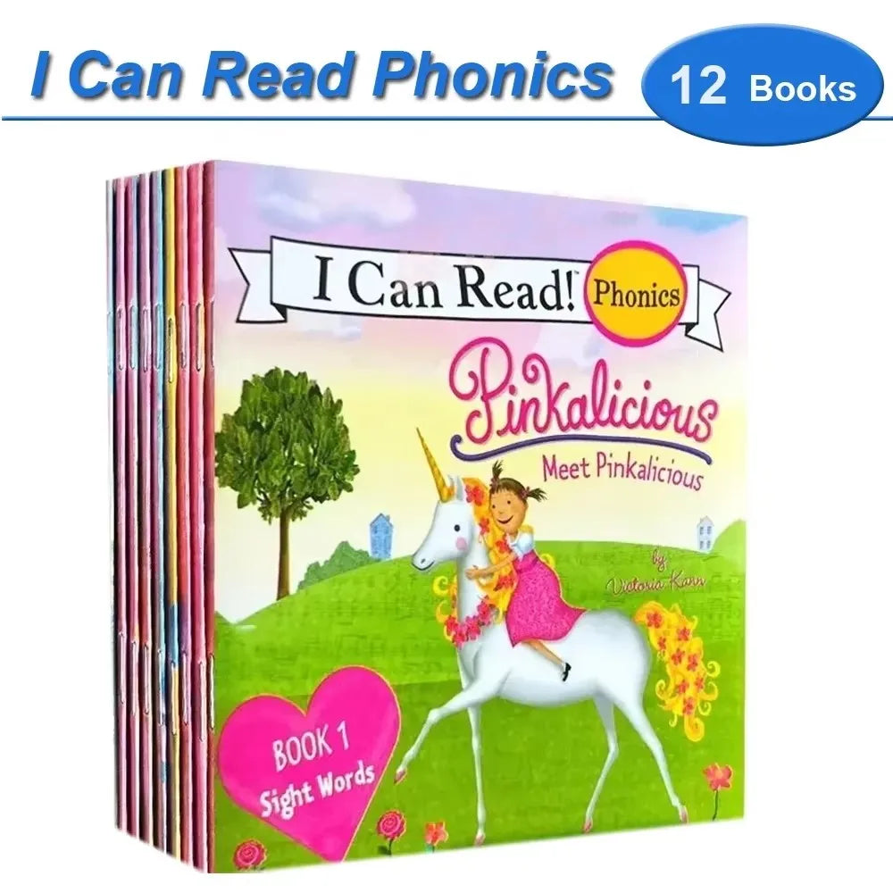 12 Books/Set I Can Read Phonics My Very First Picture Book for Children Kids English Story Picture Books Baby Learning English Good Vibrations