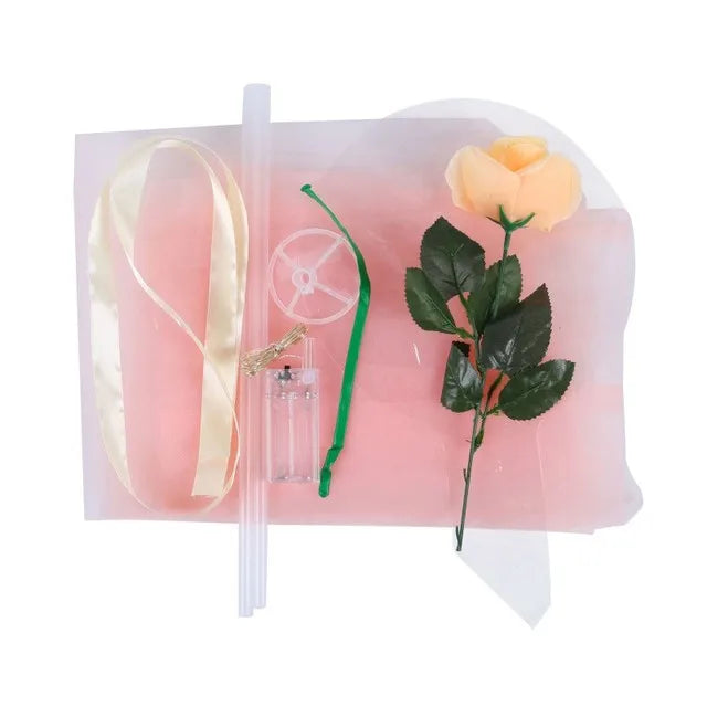 Creative Balloon Rose Flower Bouquet Wedding Decoration Bobo Ball LED Glowing Column Decoration Scene Birthday Party Room Layout Good Vibrations