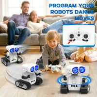 TOY Life Rechargeable RC Robot - LED Eyes Music Walkie Talkie Remote Control Toy for Kids Toddler Gift Good Vibrations