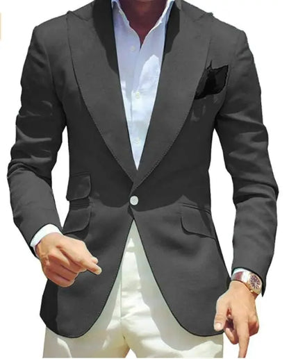 Pink Blazer for Men Peak Lapel Single Breasted Dinner Jacket Elegant Smoking Slim Fit Suit One Coat for Wedding/Business