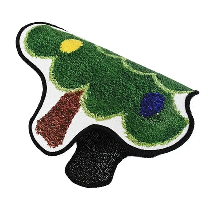 Christmas Tree Shape Floor Mat Anti Slip Entrance Door Bedroom Bath Toilet Mat Carpet 2025 New Year Gift Navidad Home Decoration Good Vibrations