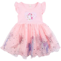 Girls Clothes 2025 New Summer Princess Dresses Flying Sleeve Kids Dress Unicorn Party Baby Dresses for Children Clothing 1-6Y Good Vibrations