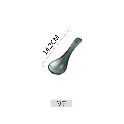 Blue Kiln Glazed Ceramic Plates, Microwaveable Dinner Plates, Round Rice Salad Bowls, Household Tableware Good Vibrations
