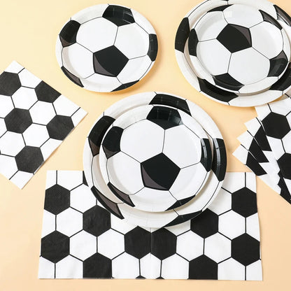 Football Party Disposable Tableware Boys Kids 1st Birthday Party Decorations Sports Soccer Theme Birthday Party Supplies Decor Good Vibrations