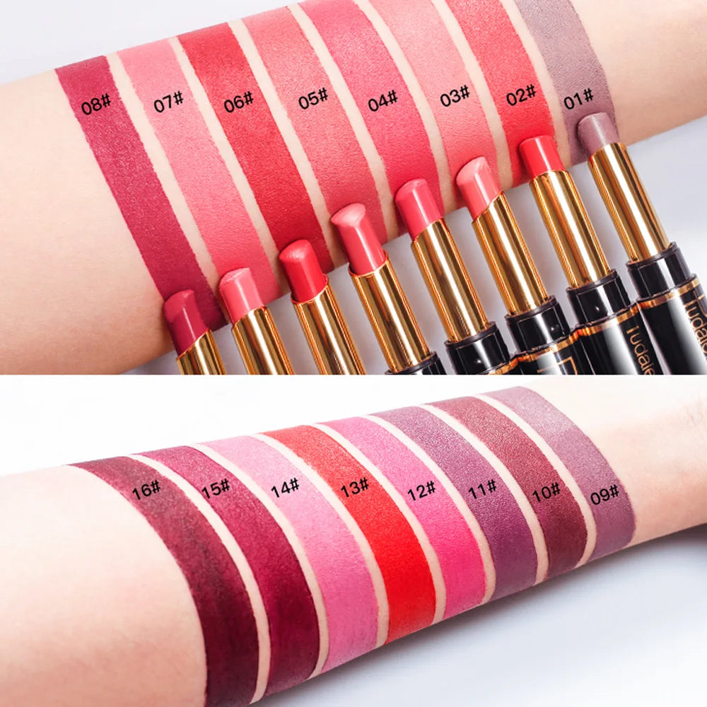 Pudaier Makeup 2 in 1 Matte Lipstick & Lip Liner Nude Lip Stick Pencil Make up Cosmetics Lip Balm Matt Cream Lipbalm Lipliner Good Vibrations