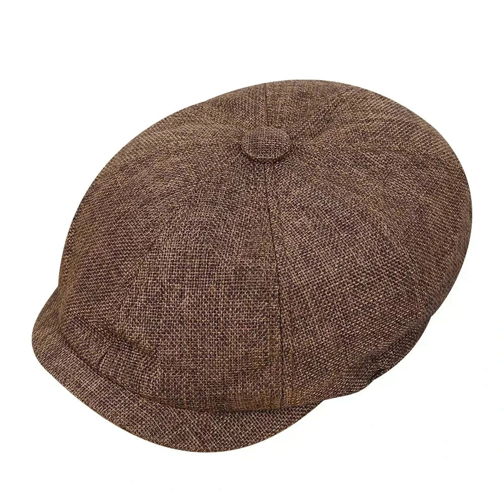 Hat Men Beret Cabbie Driving Hunting Caps Vintage Tweed Blinders Berets Flat Peaked Cap Street Hats for Men Women Good Vibrations