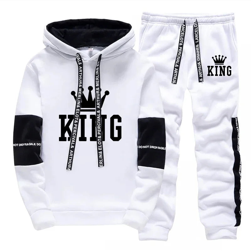King Printing Mens Tracksuit Single Piece Sweatshirts Sweatpants Casual Hoodie Pants Outdoors Mens Clothing Hot Sales Streetwear Good Vibrations
