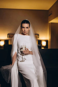 Muslim Modest Wedding Dress Elegant Brides Women Belt Crepe Sleeve Bride Dress Mermaid Wedding GownCustomized vestidos de novia Good Vibrations