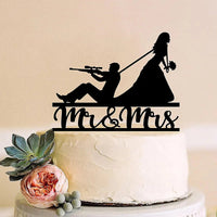 Funny Hunting Wedding Cake Topper Deer Hunt Hunter Wedding Cake Topper Hunt is Over Cake Topper For Wedding/Anniversary/Bridal Good Vibrations