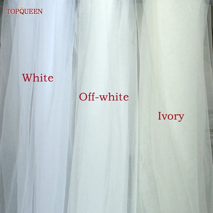 TOPQUEEN V14 Wedding Veil Short Pencil Edge Simple Wedding Veil Bridal Veils Wedding Short Veu Bride Short Wedding Veil One Laye Good Vibrations