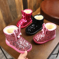 New Winter Children's Girls Snow Boots Cute Baby Girls Boots Thick Anti-proof Warm Fashion Ankle Furry Outdoor Kids Snow Boots Good Vibrations