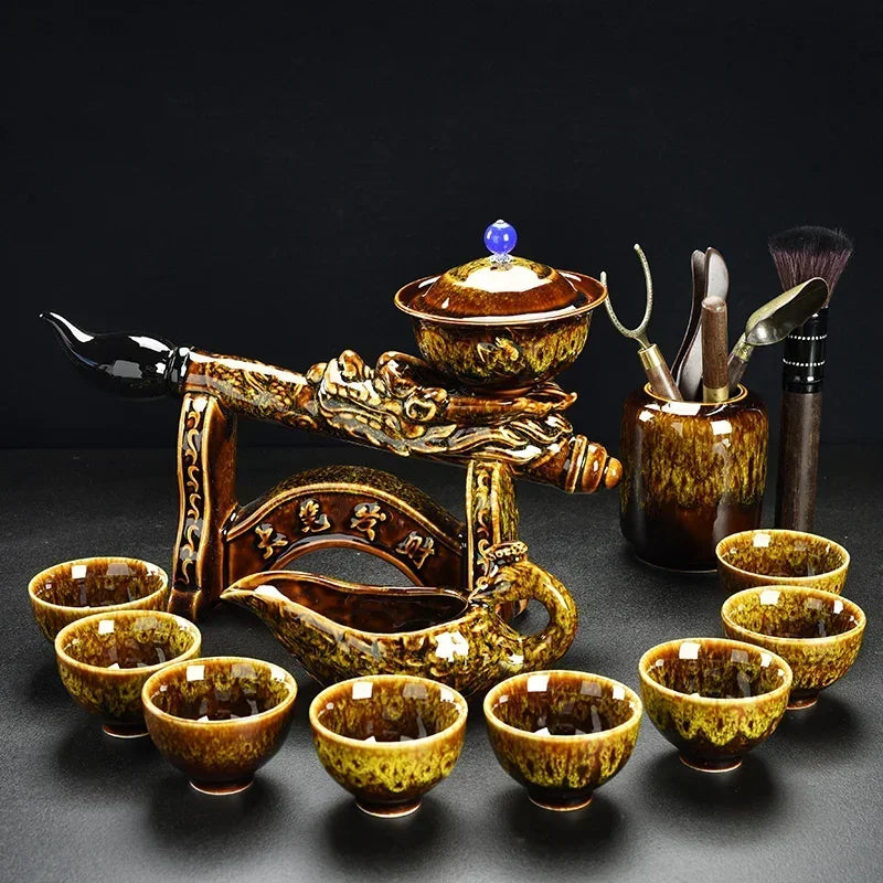 Porcelain Gaiwan Chinese Tea Set Complete Set Puer Chinese Portable Tea Set Luxury Vintage  Tea Ceremony Good Vibrations