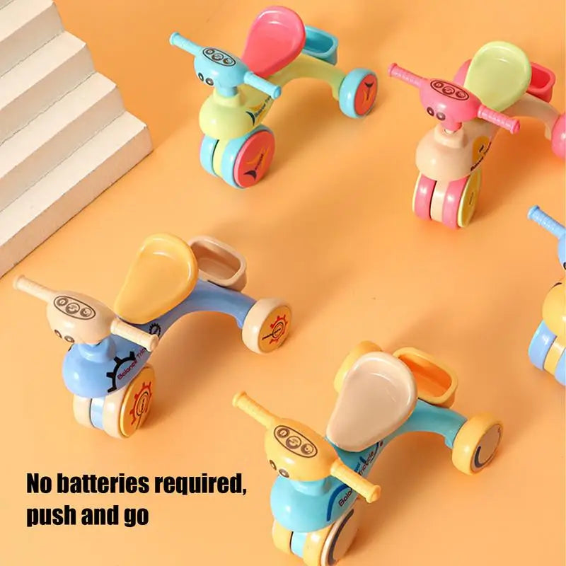 Small Tricycle Assembly Tricycle Toy Creative Inertia Tricycle Push And Go Vehicle For Boys And Girls Fine Motor Skill Toy Car Good Vibrations