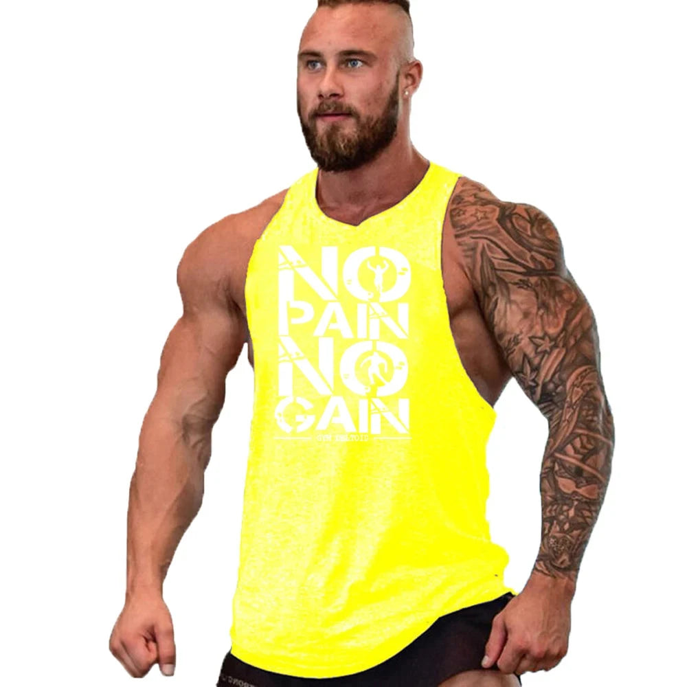 New fashion pure cotton sleeveless shirt vest men's fitness shirt men's undershirt bodybuilding exercise fitness vest fitness me Good Vibrations