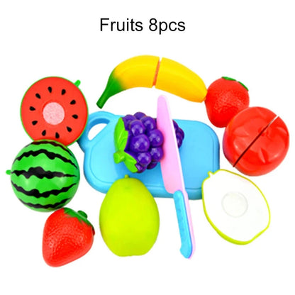 Children Pretend Goodies Play Simulated Kitchen Toys Plastic Cutting Food Kids Toy Object Cognition Boys Girl Birthday Gifts TMZ Good Vibrations