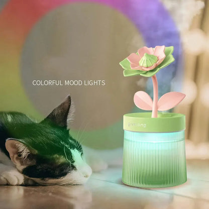 2024 USB Portable Ultrasonic Humidifier - Colorful Cup Aroma Diffuser, Cool Mist Maker, Flower Air Purifier with LED Light Good Vibrations Adult Super Store