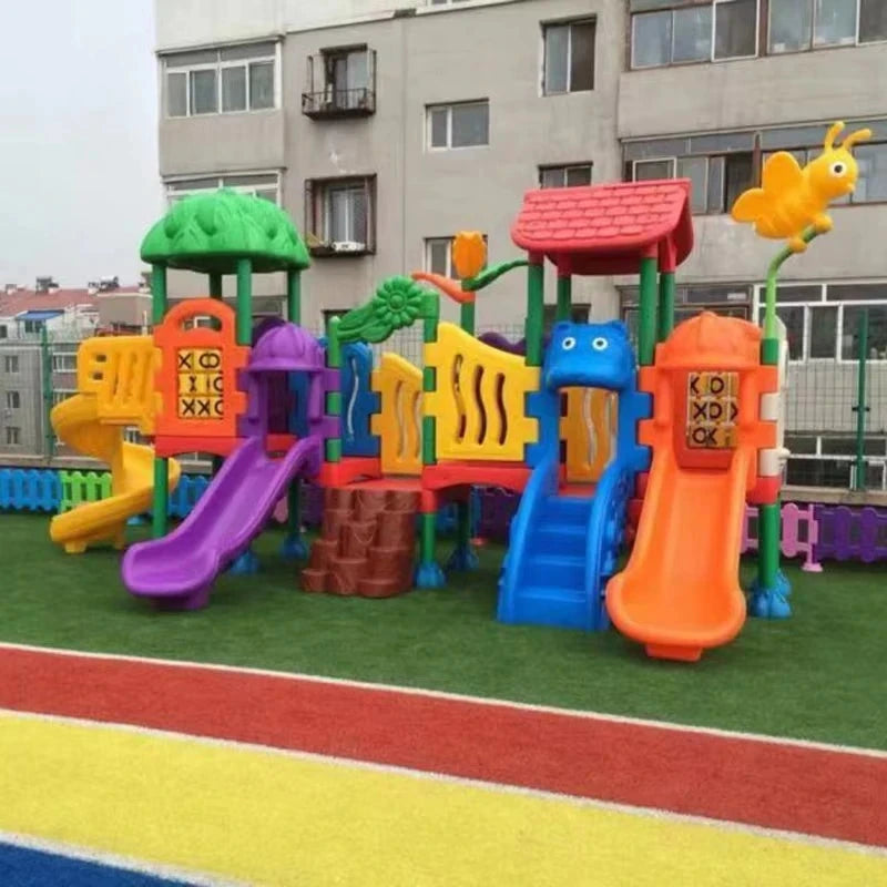Baby Plastic Playhouses Children Slide Toddler Outdoor Play Ground House Kids Outdoor Playground Equipment Sets for Kindergarten Good Vibrations