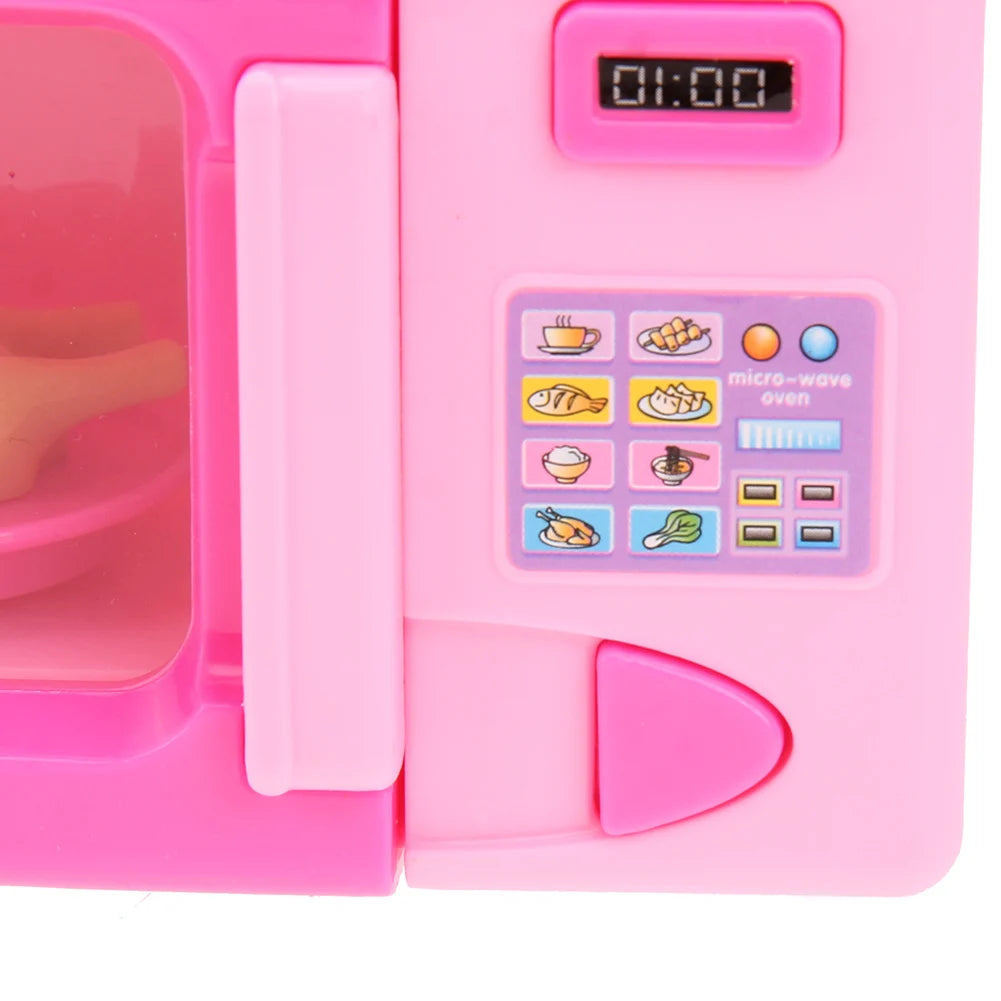 Simulation Microwave Oven Toys with Light Play House Microwave Oven Model Microwave Oven Playset for Kitchen Toy Appliances Good Vibrations