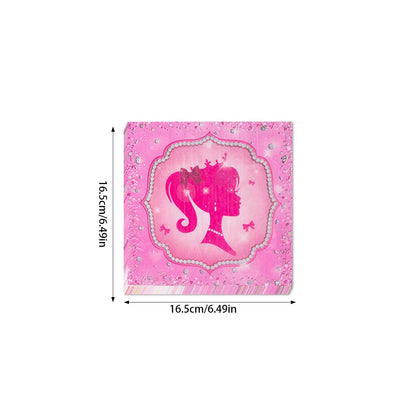 Pink Girls Party Disposable Tableware Paper Plate Cup Napkin Princess Kids Girl Birthday Party Decor Baby Shower Decor Supplies Good Vibrations