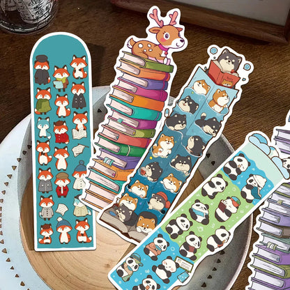 30pcs Cartoon Cute Animals Bookmarks Reading Books Tagged Students Stationary Supplies DIY Aesthetic Bookmarks Creative Gifts Good Vibrations