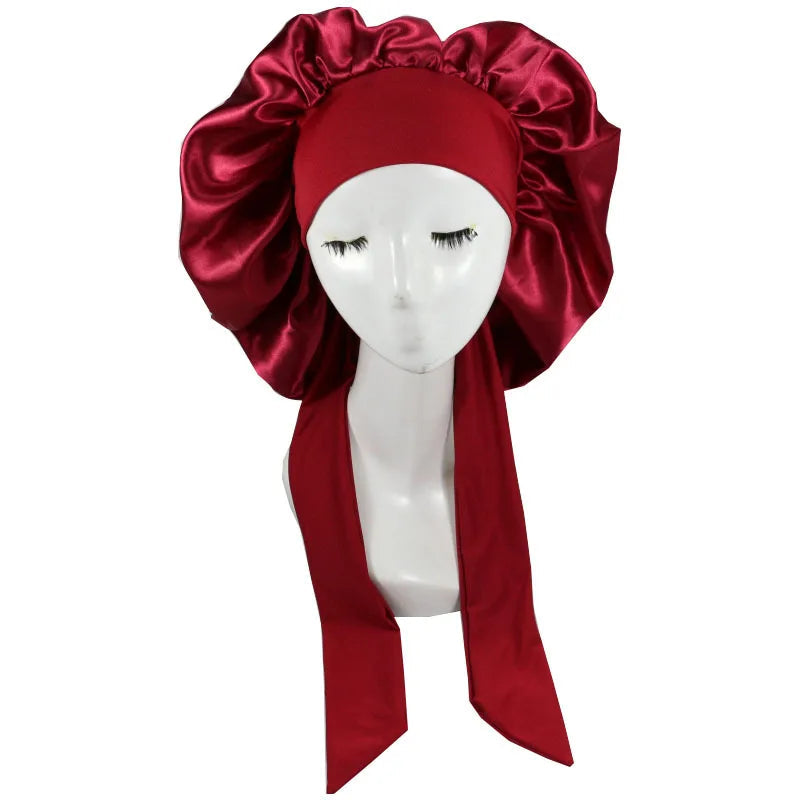 Women Satin Solid Sleeping Hat Night Sleep Cap Hair Care Bonnet Nightcap For Women Men Unisex Cap Bonnet De Nuit Shower Turban Good Vibrations