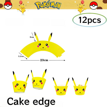 Pokemon Birthday Party Decorations Pikachu DIY Sticker Tableware Plate Tablecloth Baby Shower Kids Favors Gifts Party Supplies Good Vibrations