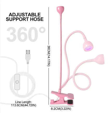 LED Nail Lamps 3W Flexible Gooseneck Lamp Quicky Dry Nail Manicure Dryer Gel Polish Curing Light for Gel Nails Good Vibrations