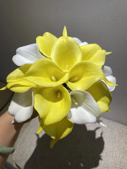 AYiCuthia 2024 Real Touch White Calla Lily Waterfall white Wedding Flowers Bridal Bouquets Artificial Wedding Bouquets Good Vibrations